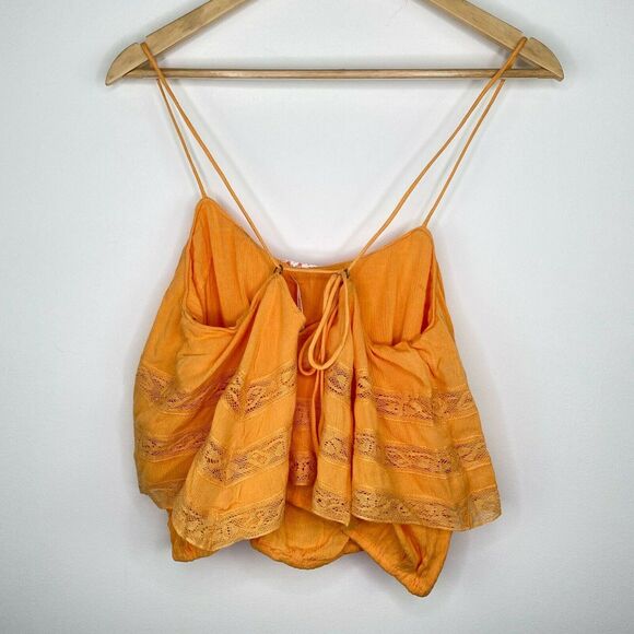 Free People Home Again Tie Back Crop Camisole in Cantaloupe Women’s Size Small - Picture 6 of 11
